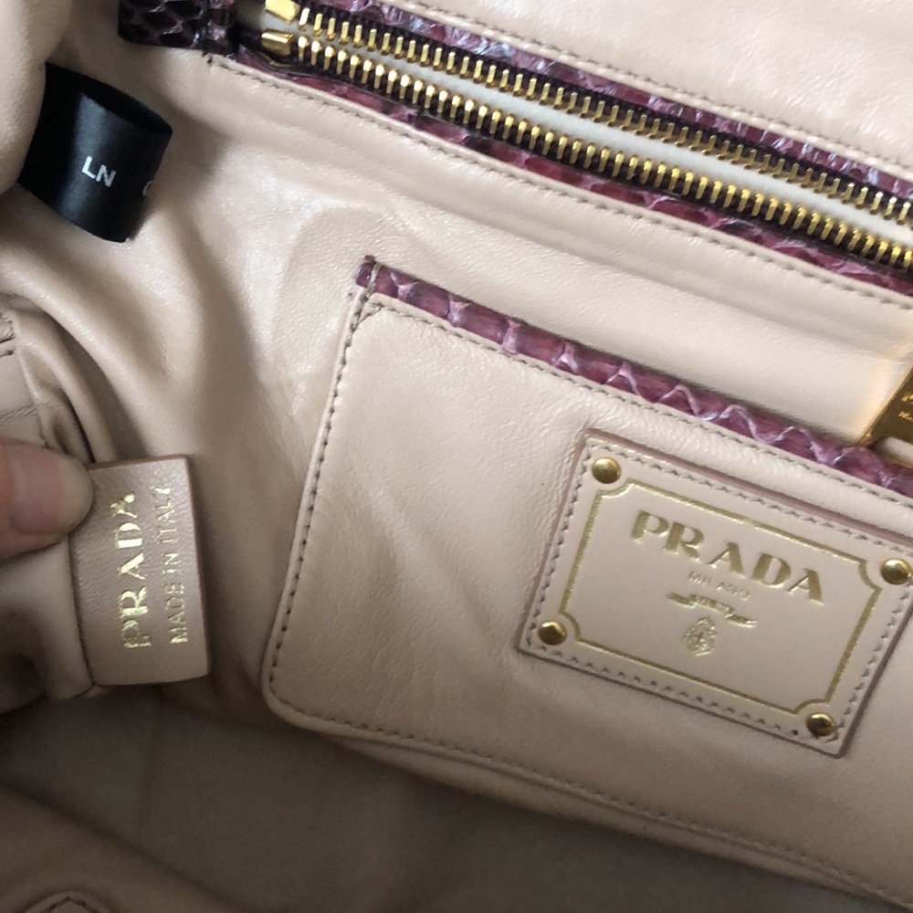 PRADA Purple Snakeskin Bauletto BL0756 Satchel Purse Bag - Picture 12 of 16